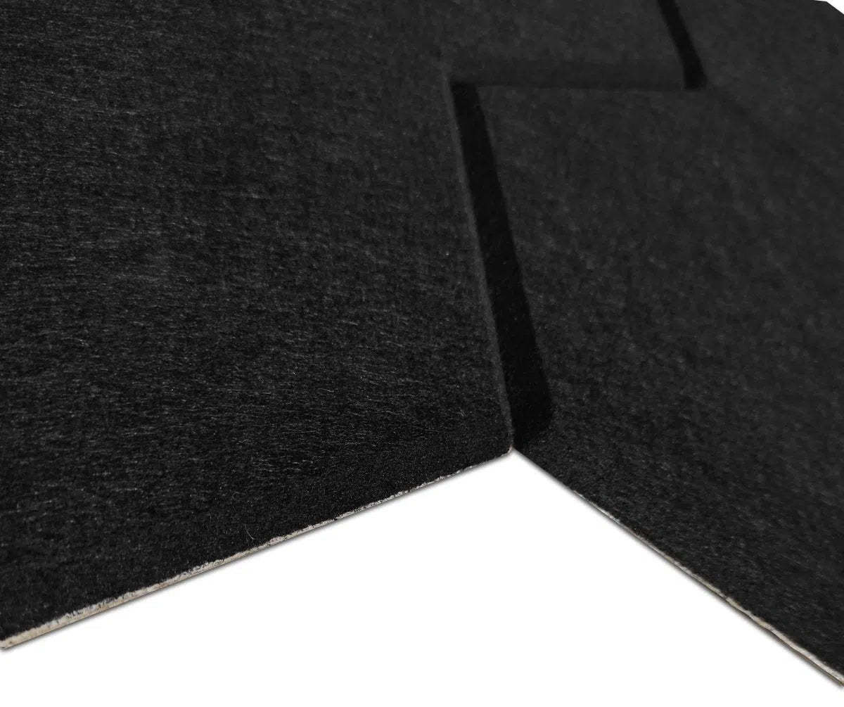 HEXA Felt 3D Panel - BLACK 3pcs. - DecorMania.eu