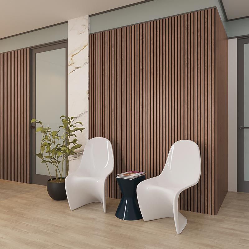 Sapelli Acoustic Slats wall panel 240 x 60 - DecorMania.eu